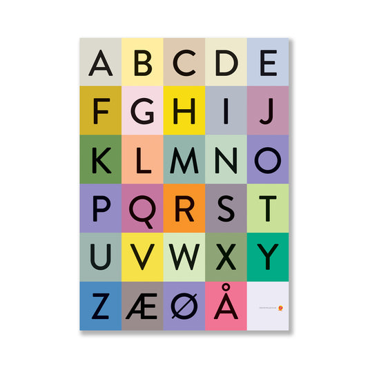 ABC plakat med smukke bogstaver
